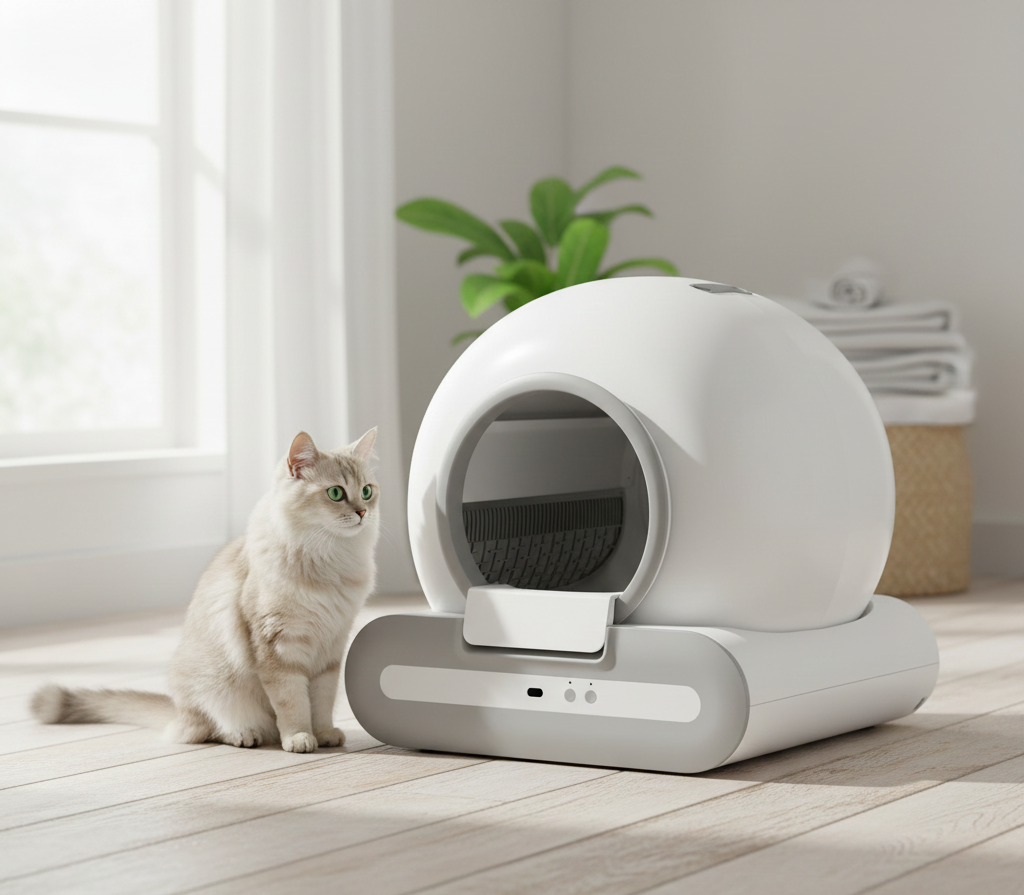 Litière autonettoyante Clean Cat X2 65L grande capacité en plastique ABS connectée WiFi
