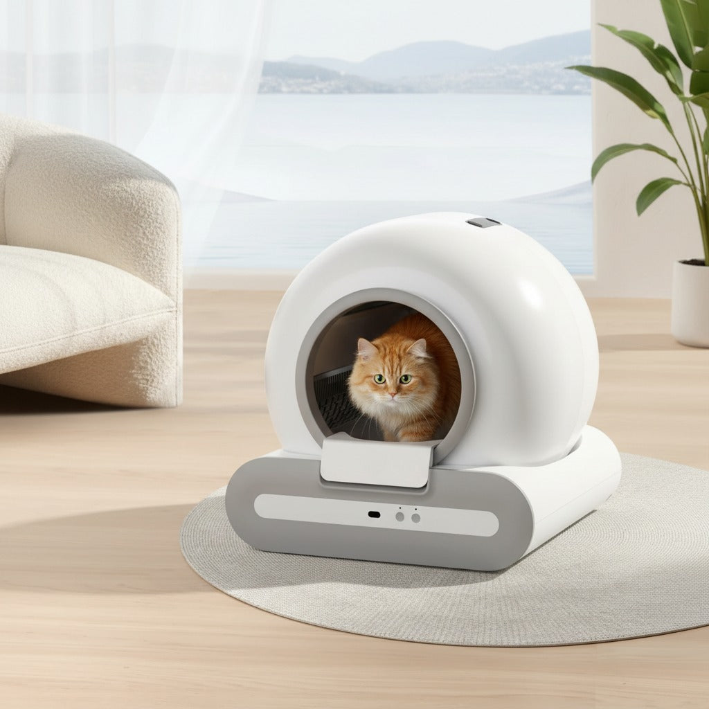 Litière automatique Litty Smart Pro connectée WiFi 2.4GHz pour chat avec contrôle par application
